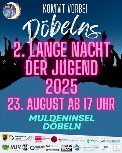 Plakat der Langen Nacht der jugend in Döbeln 2025